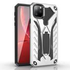For iPhone 11 Pro Max Shockproof TPU + PC Protective Case with Holder(Silver) - 1