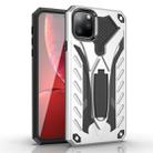 For iPhone 11 Pro Max Shockproof TPU + PC Protective Case with Holder(Silver) - 1