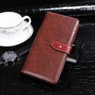 For HTC Desire 20+ idewei Crocodile Texture Horizontal Flip Leather Case with Holder & Card Slots & Wallet(Burgundy) - 1