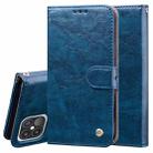 For iPhone 12 / 12 Pro Business Style Oil Wax Texture Horizontal Flip Leather Case with Holder & Card Slots & Wallet(Blue) - 1