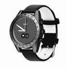 T4M 0.49 inch OLED Screen 30m Waterproof Smart Quartz Watch, Support Sleep Monitor / Heart Rate Monitor / Blood Pressure Monitor, Style: Leather Strap(Black) - 1