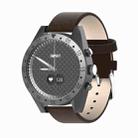 T4M 0.49 inch OLED Screen 30m Waterproof Smart Quartz Watch, Support Sleep Monitor / Heart Rate Monitor / Blood Pressure Monitor, Style: Leather Strap(Brown) - 1