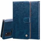 For Huawei P Smart 2020 Business Style Oil Wax Texture Horizontal Flip Leather Case with Holder & Card Slots & Wallet(Blue) - 1