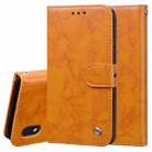 For Samsung Galaxy A01 Core Business Style Oil Wax Texture Horizontal Flip Leather Case, with Holder & Card Slots & Wallet(Yellow) - 1