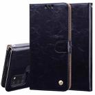 For Samsung Galaxy A21s Business Style Oil Wax Texture Horizontal Flip Leather Case, with Holder & Card Slots & Wallet(Black) - 1