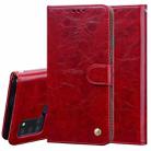 For Samsung Galaxy A21s Business Style Oil Wax Texture Horizontal Flip Leather Case, with Holder & Card Slots & Wallet(Red) - 1
