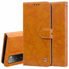 For Samsung Galaxy S20 FE Business Style Oil Wax Texture Horizontal Flip Leather Case, with Holder & Card Slots & Wallet(Yellow) - 1