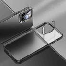 For iPhone 12 / 12 Pro Shockproof Ultra-thin Right Angle Protective Case with Invisible Holder(Black) - 1