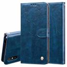 For Xiaomi Redmi 9A Business Style Oil Wax Texture Horizontal Flip Leather Case, with Holder & Card Slots & Wallet(Blue) - 1