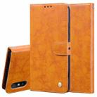 For Xiaomi Redmi 9A Business Style Oil Wax Texture Horizontal Flip Leather Case, with Holder & Card Slots & Wallet(Yellow) - 1