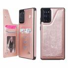 For Samsung Galaxy Note20 Skull Head Embossing Pattern Shockproof Protective Case with Holder & Card Slots & Wallet(Rose Gold) - 1
