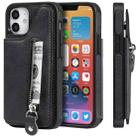 For iPhone 12 mini Solid Color Double Buckle Zipper Shockproof Protective Case (Black) - 1