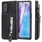 Solid Color Double Buckle Zipper Shockproof Protective Case For Samsung Galaxy Note20(Black) - 1