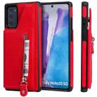 Solid Color Double Buckle Zipper Shockproof Protective Case For Samsung Galaxy Note20(Red) - 1