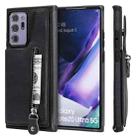Solid Color Double Buckle Zipper Shockproof Protective Case For Samsung Galaxy Note20 Ultra(Black) - 1