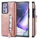 Solid Color Double Buckle Zipper Shockproof Protective Case For Samsung Galaxy Note20 Ultra(Rose Gold) - 1