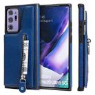 Solid Color Double Buckle Zipper Shockproof Protective Case For Samsung Galaxy Note20 Ultra(Blue) - 1
