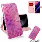 For iPhone 11 Pro Solid Color Colorful Magnetic Buckle Horizontal Flip PU Leather Case with Holder & Card Slots & Wallet & Lanyard(Pink) - 1