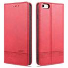 AZNS Magnetic Calf Texture Horizontal Flip Leather Case with Card Slots & Holder & Wallet For iPhone 6(Red) - 1