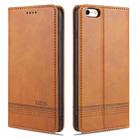 AZNS Magnetic Calf Texture Horizontal Flip Leather Case with Card Slots & Holder & Wallet For iPhone 6 Plus(Light Brown) - 1