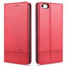 AZNS Magnetic Calf Texture Horizontal Flip Leather Case with Card Slots & Holder & Wallet For iPhone 6 Plus(Red) - 1