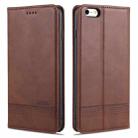 AZNS Magnetic Calf Texture Horizontal Flip Leather Case with Card Slots & Holder & Wallet For iPhone 8 / 7(Dark Brown) - 1