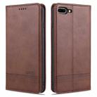 AZNS Magnetic Calf Texture Horizontal Flip Leather Case with Card Slots & Holder & Wallet For iPhone 8 Plus/7 Plus(Dark Brown) - 1