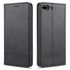 AZNS Magnetic Calf Texture Horizontal Flip Leather Case with Card Slots & Holder & Wallet For iPhone 8 Plus/7 Plus(Black) - 1