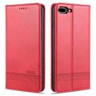 AZNS Magnetic Calf Texture Horizontal Flip Leather Case with Card Slots & Holder & Wallet For iPhone 8 Plus/7 Plus(Red) - 1