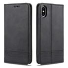 For iPhone XS Max AZNS Magnetic Calf Texture Horizontal Flip Leather Case with Card Slots & Holder & Wallet(Black) - 1