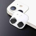 For iPhone 12 mini USAMS US-BH706 One-piece Metal Frame Rear Camera Lens Tempered Glass Film(White) - 1