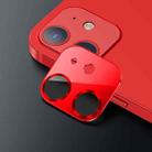 For iPhone 12 mini USAMS US-BH706 One-piece Metal Frame Rear Camera Lens Tempered Glass Film(Red) - 1