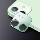 For iPhone 12 mini USAMS US-BH706 One-piece Metal Frame Rear Camera Lens Tempered Glass Film(Green) - 1