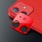 For iPhone 12 USAMS US-BH703 One-piece Metal Frame Rear Camera Lens Tempered Glass Film(Red) - 1