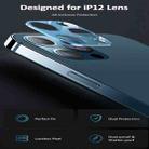 For iPhone 12 USAMS US-BH703 One-piece Metal Frame Rear Camera Lens Tempered Glass Film(Blue) - 3
