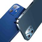 For iPhone 12 USAMS US-BH703 One-piece Metal Frame Rear Camera Lens Tempered Glass Film(Blue) - 15