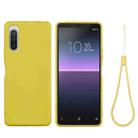 For Sony Xperia 5 II Pure Color Liquid Silicone Shockproof Full Coverage Case(Yellow) - 1