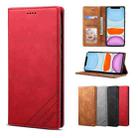 For iPhone 11 GUSSIM GS-001 Business Style Horizontal Flip Skin Feel PU Leather Case with Holder & Card Slots & Wallet & Photo Frame (Red) - 1