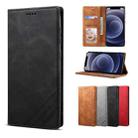 For iPhone 12 mini GUSSIM GS-001 Business Style Horizontal Flip Skin Feel PU Leather Case with Holder & Card Slots & Wallet & Photo Frame (Black) - 1