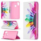 For Samsung Galaxy A11 Colored Drawing Pattern Invisible Magnetic Horizontal Flip PU Leather Case with Holder & Card Slots & Wallet(Sun Flower) - 1