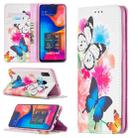 For Samsung Galaxy A30 Colored Drawing Pattern Invisible Magnetic Horizontal Flip PU Leather Case with Holder & Card Slots & Wallet(Two Butterflies) - 1