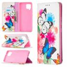 For Samsung Galaxy A42 5G Colored Drawing Pattern Invisible Magnetic Horizontal Flip PU Leather Case with Holder & Card Slots & Wallet(Two Butterflies) - 1