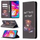 For Samsung Galaxy A70 Colored Drawing Pattern Invisible Magnetic Horizontal Flip PU Leather Case with Holder & Card Slots & Wallet(Bear) - 1