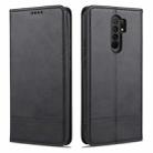 For Xiaomi Redmi 9 AZNS Magnetic Calf Texture Horizontal Flip Leather Case with Card Slots & Holder & Wallet(Black) - 1