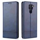 For Xiaomi Redmi Note 9 / 10X AZNS Magnetic Calf Texture Horizontal Flip Leather Case with Card Slots & Holder & Wallet(Dark Blue) - 1