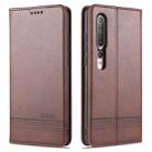 For Xiaomi Mi 10 5G / 10 Pro 5G AZNS Magnetic Calf Texture Horizontal Flip Leather Case with Card Slots & Holder & Wallet(Dark Brown) - 1
