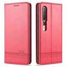 For Xiaomi Mi 10 5G / 10 Pro 5G AZNS Magnetic Calf Texture Horizontal Flip Leather Case with Card Slots & Holder & Wallet(Red) - 1