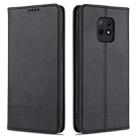 For Xiaomi Redmi 10X 5G AZNS Magnetic Calf Texture Horizontal Flip Leather Case with Card Slots & Holder & Wallet(Black) - 1