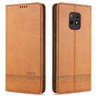 For Xiaomi Redmi 10X 5G AZNS Magnetic Calf Texture Horizontal Flip Leather Case with Card Slots & Holder & Wallet(Light Brown) - 1