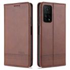 For Xiaomi Mi 10T / 10T Pro / Redmi K30s AZNS Magnetic Calf Texture Horizontal Flip Leather Case with Card Slots & Holder & Wallet(Dark Brown) - 1